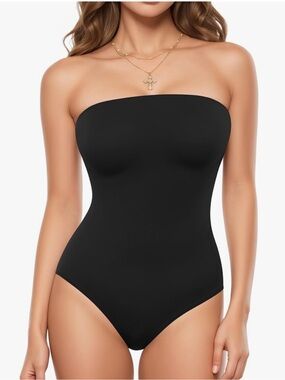 MANGOPOP Women's Strapless Thong Bodysuit NWT